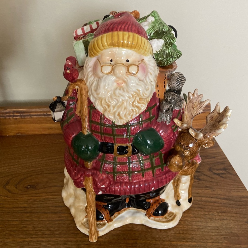 RARE COOKIE JAR Santa Claus with Bag of Toys,  Vintage CKAO